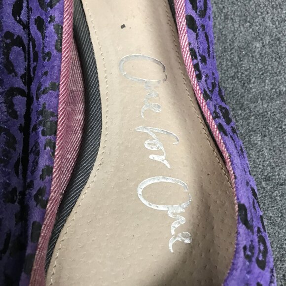 TOMS One for One Womens 6.5 Purple Leopard Cheetah Ballet Flats Loafers Shoes - Picture 5 of 7